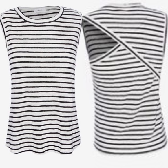 A.L.C. Tops - A.L.C stripe tank with slit back